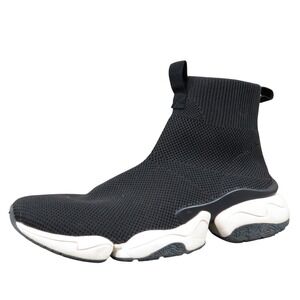 Zara Women's Sock-Style High-Top Sneakers Size 38 Black Knit‎ Slip-On Casual
